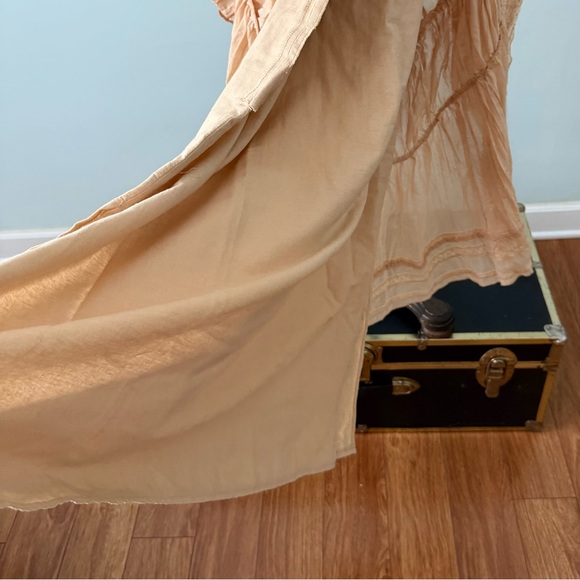 Vintage Signé Danish Boho Dress Tiered Beaded Sz L - Picture 10 of 15